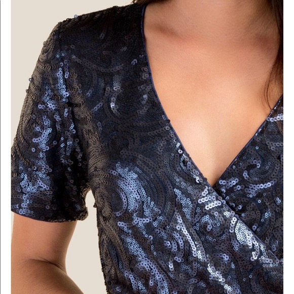 🔥🆕SALE🎉Navy Blue Sequin Mini Dress - Picture 6 of 7